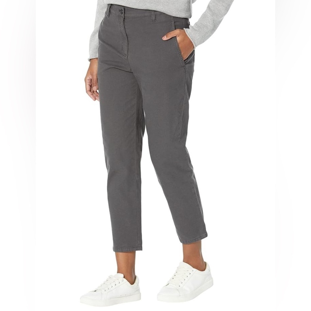 Eileen Fisher High Waist Slim Ankle Jeans Size 12 Grey Organic Cotton